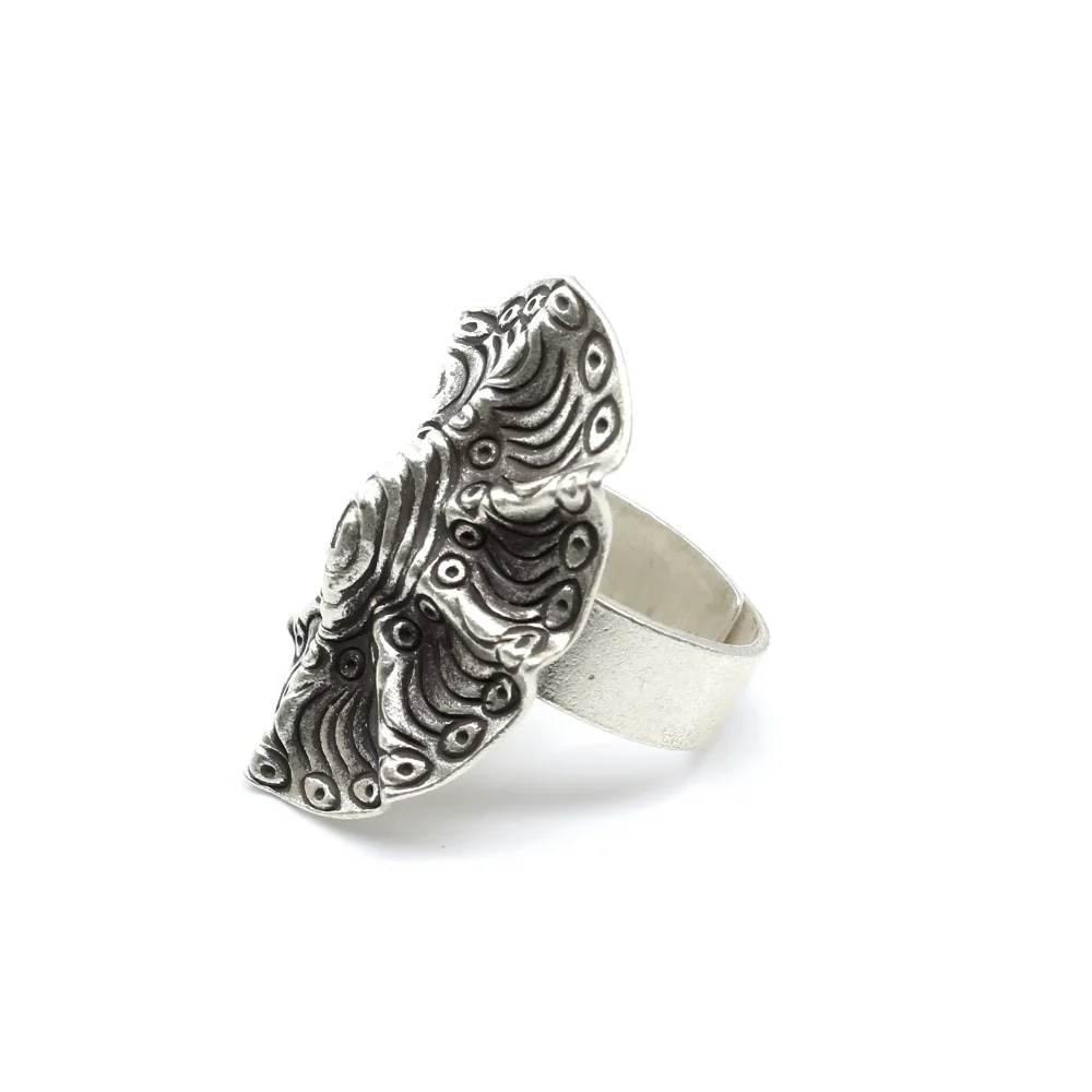Real Sterling Silver adjustable Tribal Star Textured Ring - Image 4