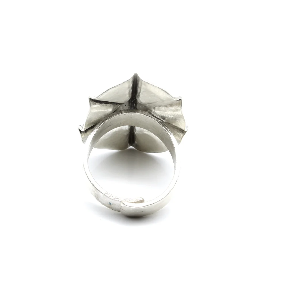 Real Sterling Silver adjustable Tribal Star Textured Ring - Image 5