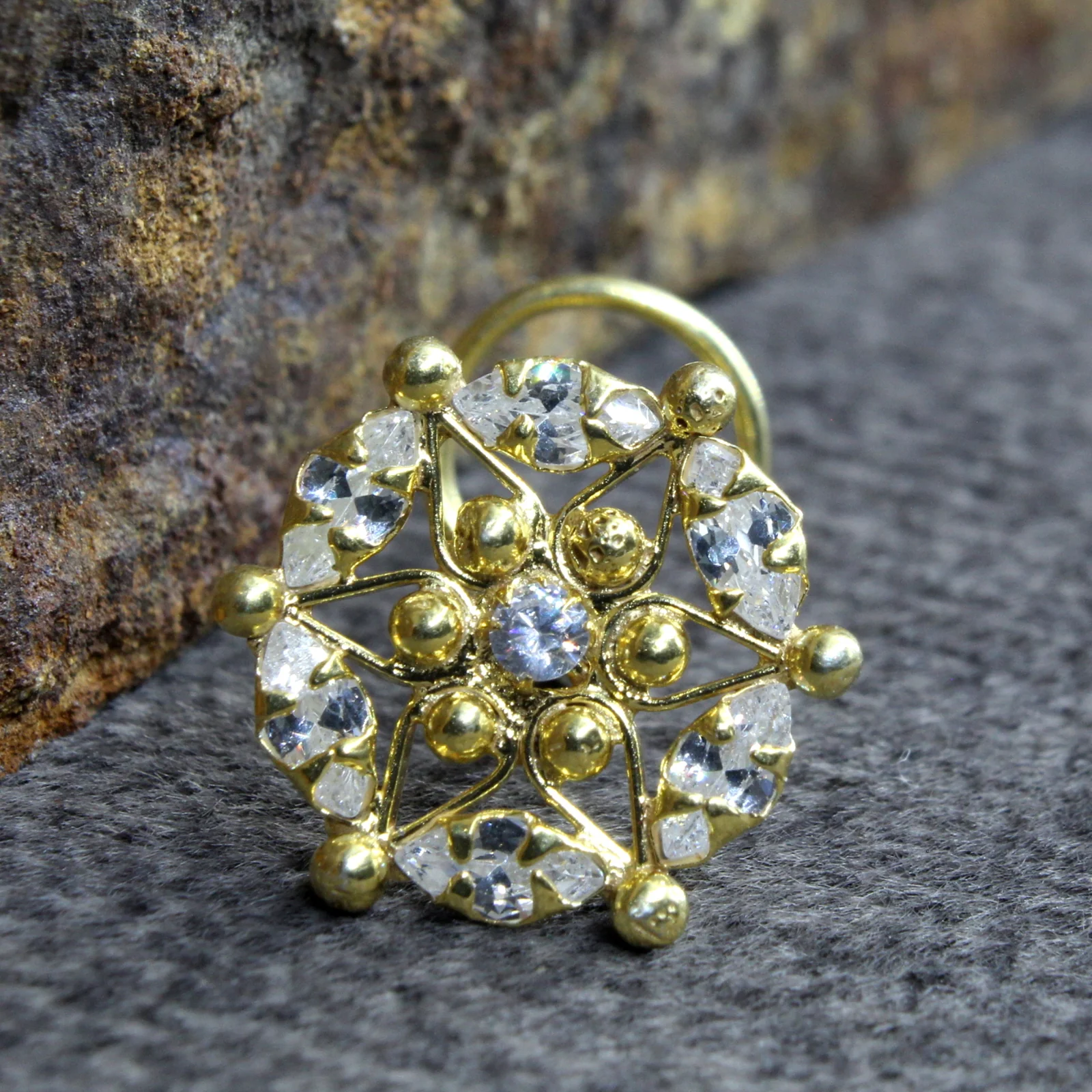 Hypoallergenic Gold Plated Silver Nose Piercing