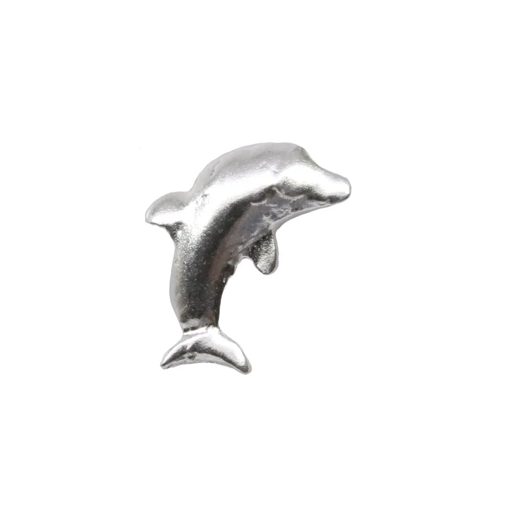 Sterling silver dolphin nose stud - Image 3