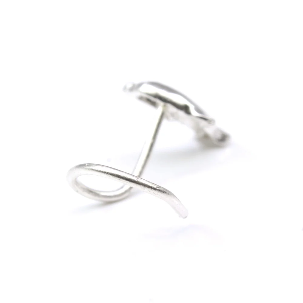 Sterling silver dolphin nose stud - Image 4