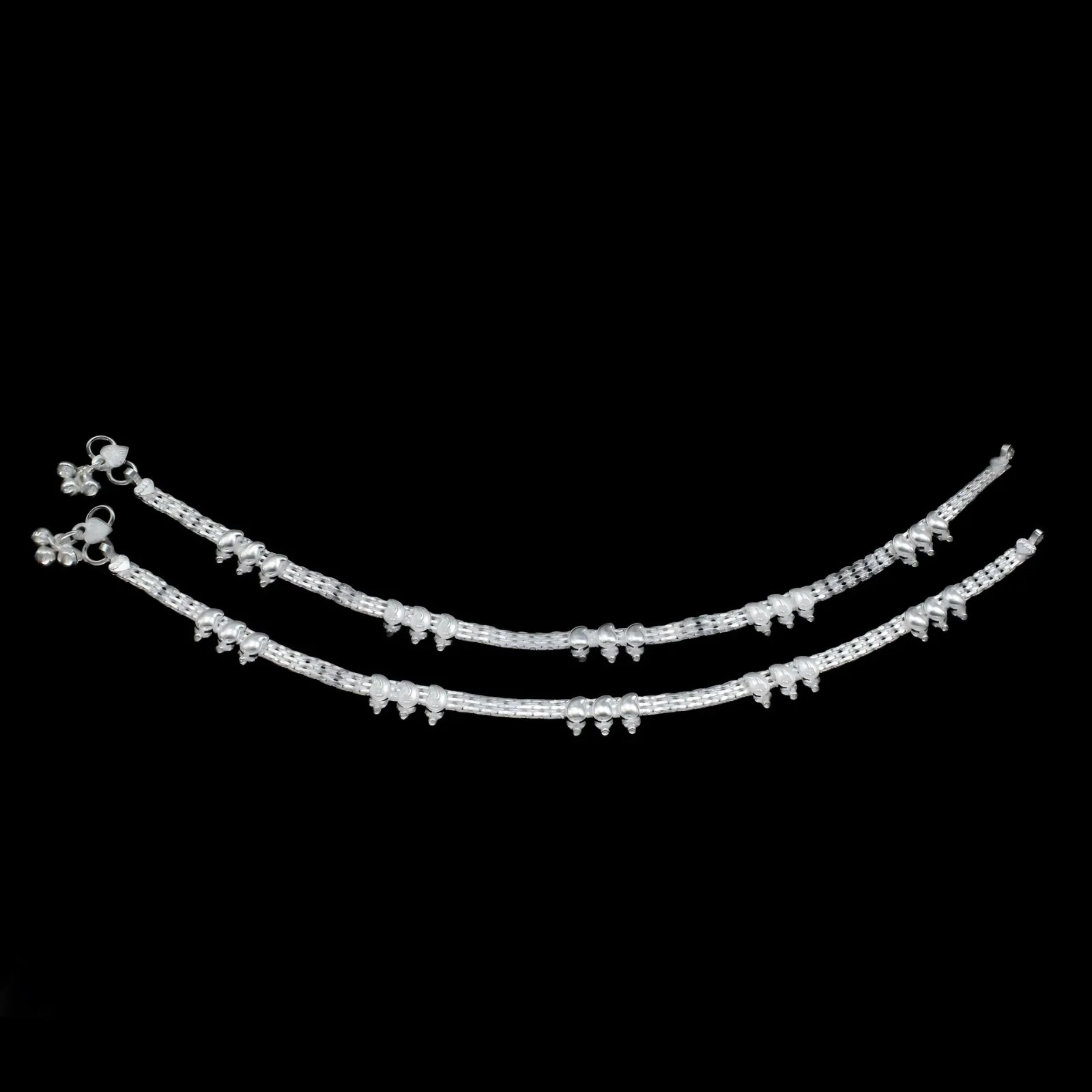 Real Sterling Silver Indian Anklet Ankle Bracelet 10.3" - Image 3
