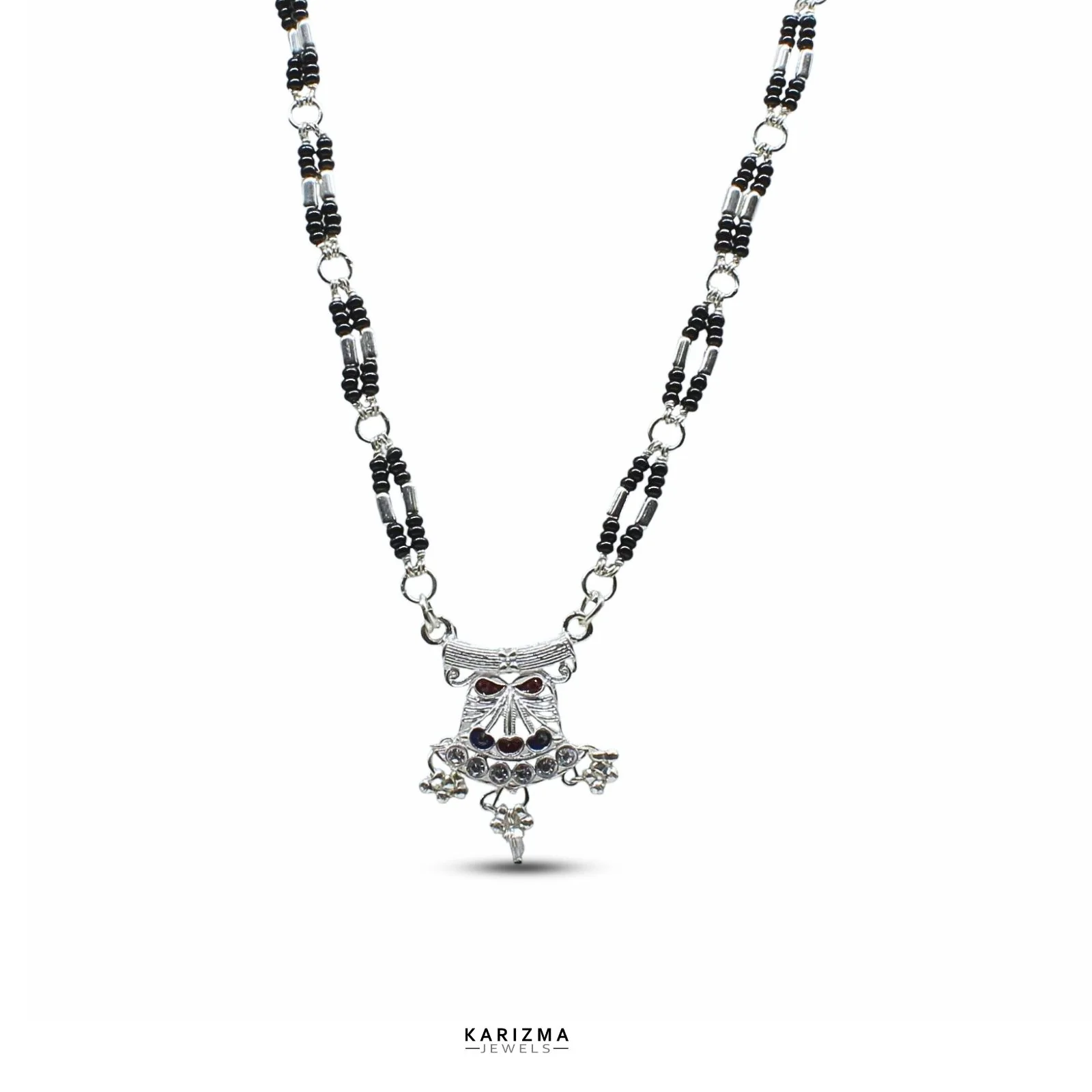Real Sterling Silver Indian designer Black Beads Mangalsutra women chain for wife - Image 4