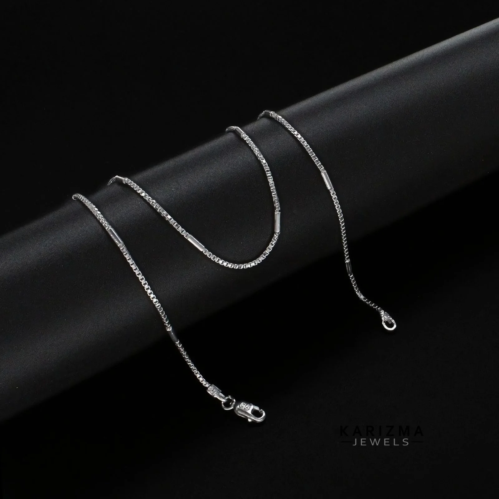 Real Sterling Silver Indian handmade fabulous Unisex Neck Chain 18.5" - Image 2