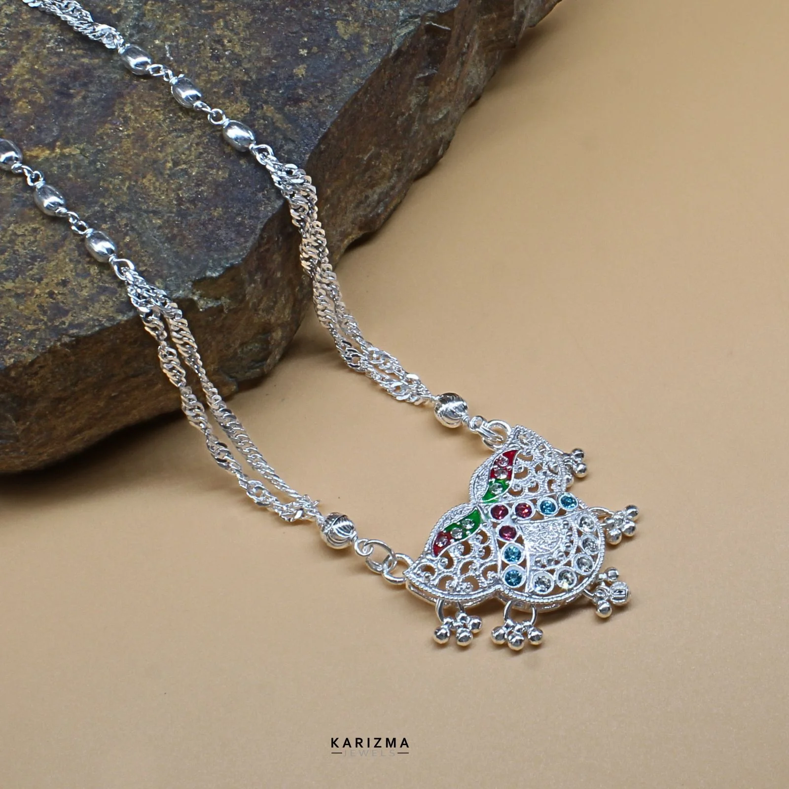 Real Sterling Silver Mangalsutra women necklace gifting jewelery chain for wife