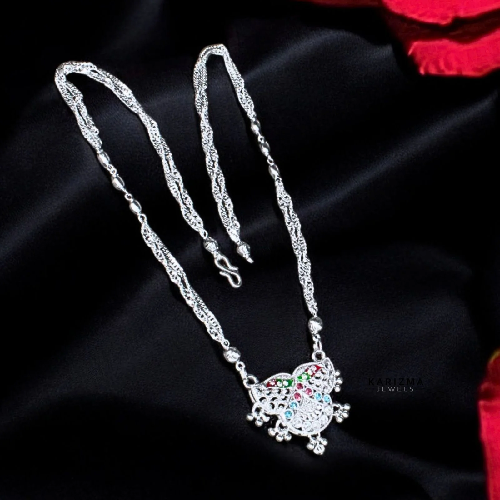 Real Sterling Silver Mangalsutra women necklace gifting jewelery chain for wife - Image 2