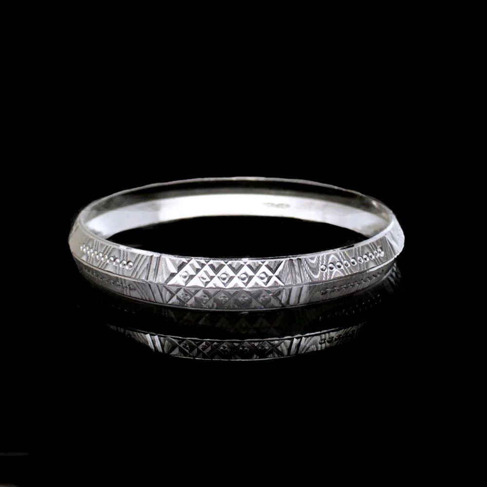 Real Sterling Silver Men's Bangle silver Bracelet - Image 2