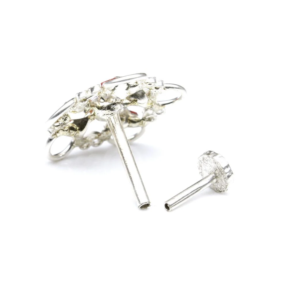 Real Silver Crown Nose Pin - Image 3