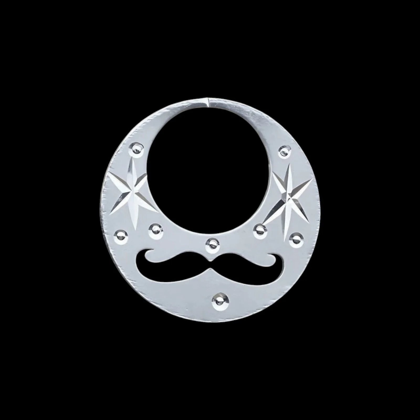 Real Sterling Silver Round stylish Moon Shaped MOUSTACHE Nattiyan (Nanti) earring for Men - Image 5