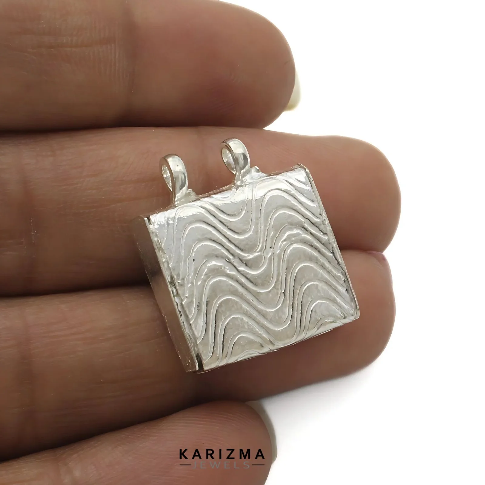 Real Sterling Silver Tabiz Pendant locket Container Open able lal kitab remedy - Image 3