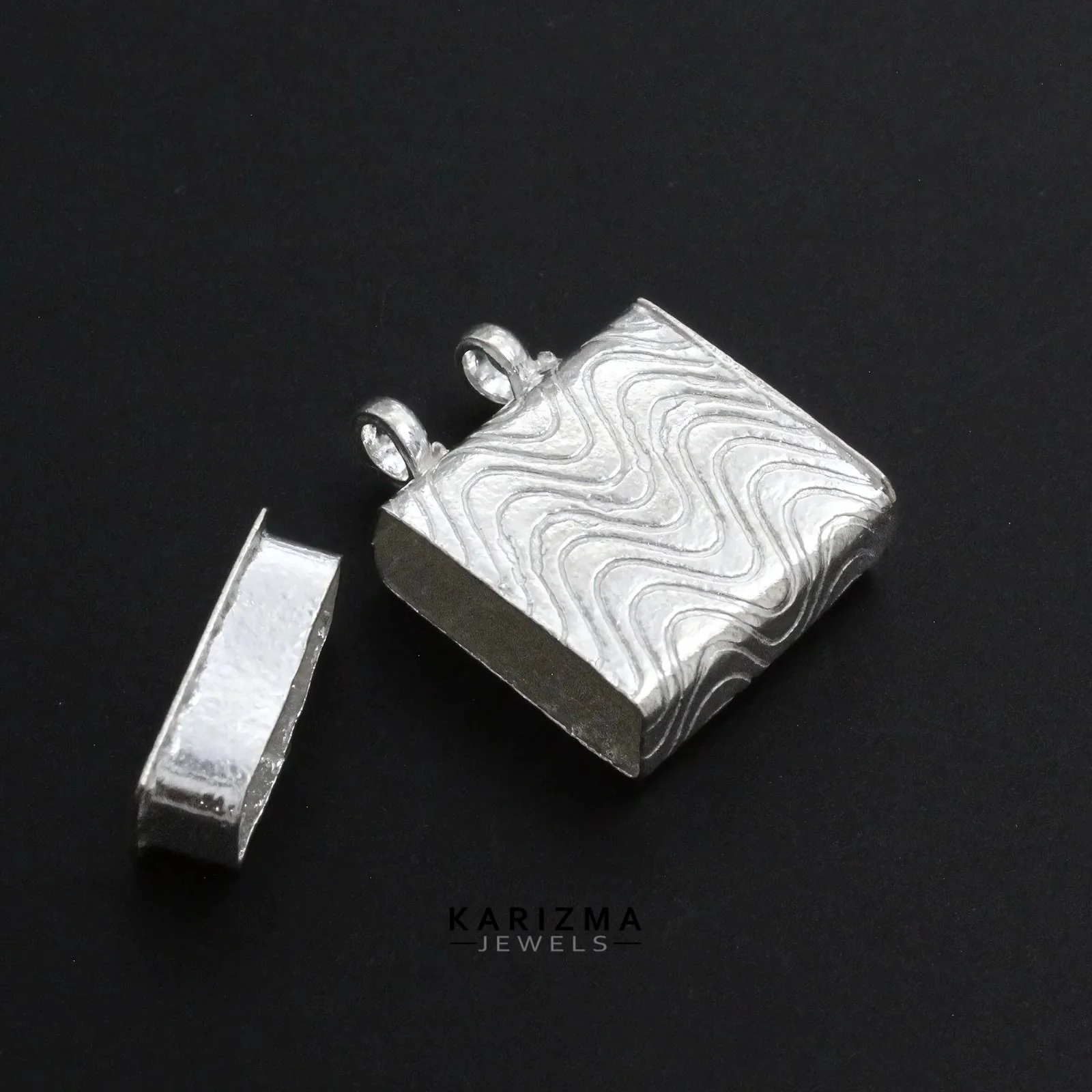 Real Sterling Silver Tabiz Pendant locket Container Open able lal kitab remedy - Image 4