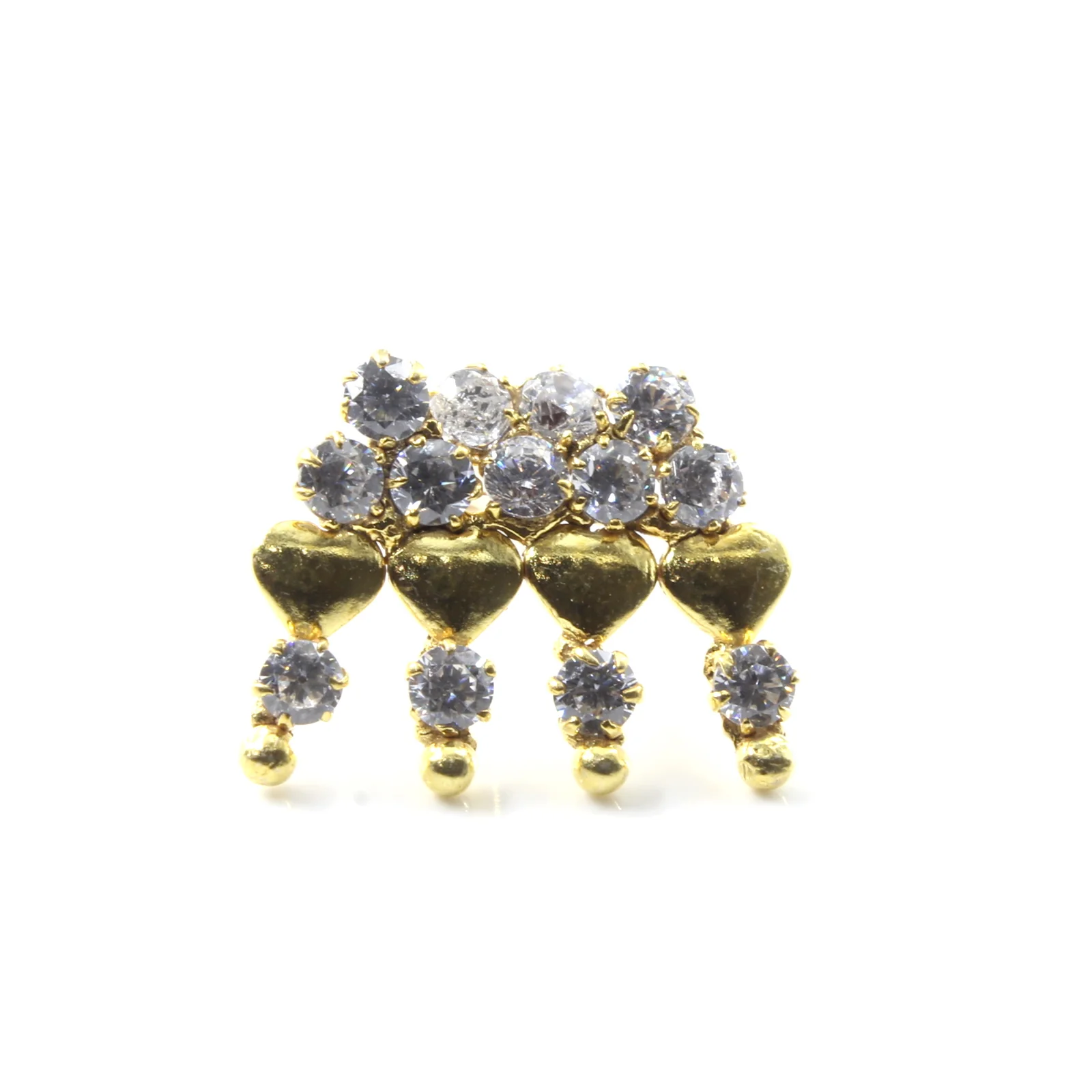 Oversized Gold Finish Silver Nose Stud - Image 3