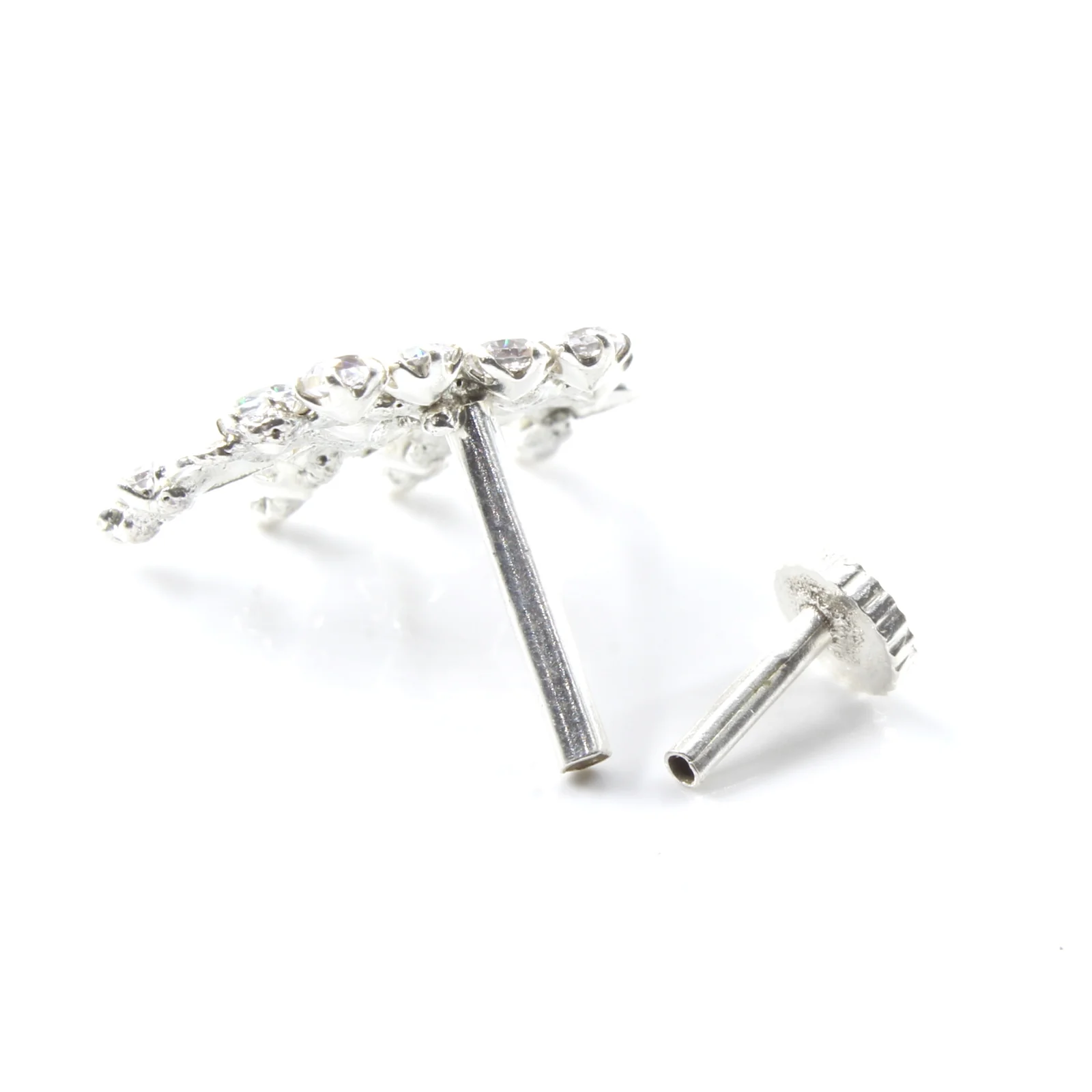 Oversized Gold Finish Silver Nose Stud - Image 8
