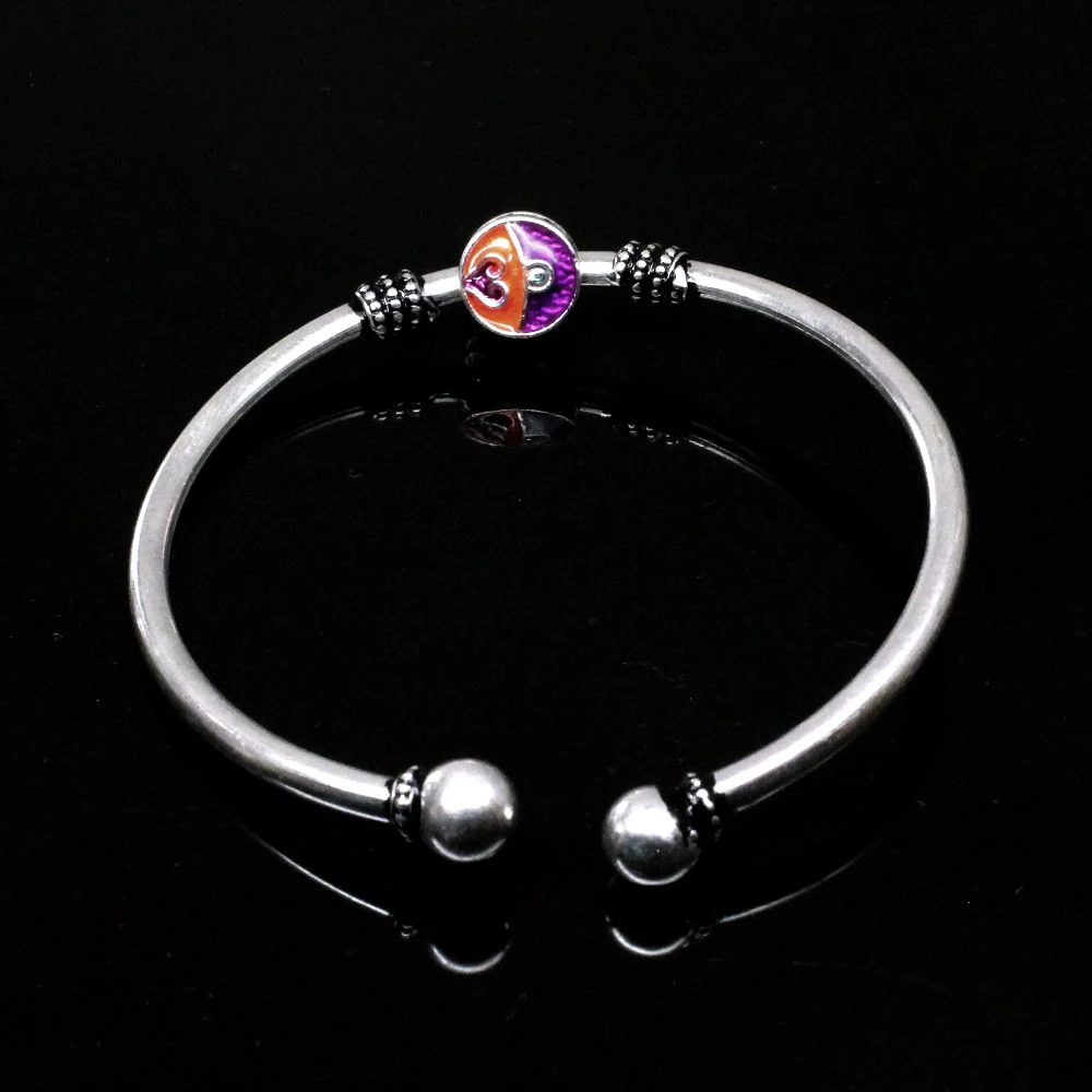 Revolving Face CZ Sterling Silver Bangle Open Bracelet - Single - Image 3