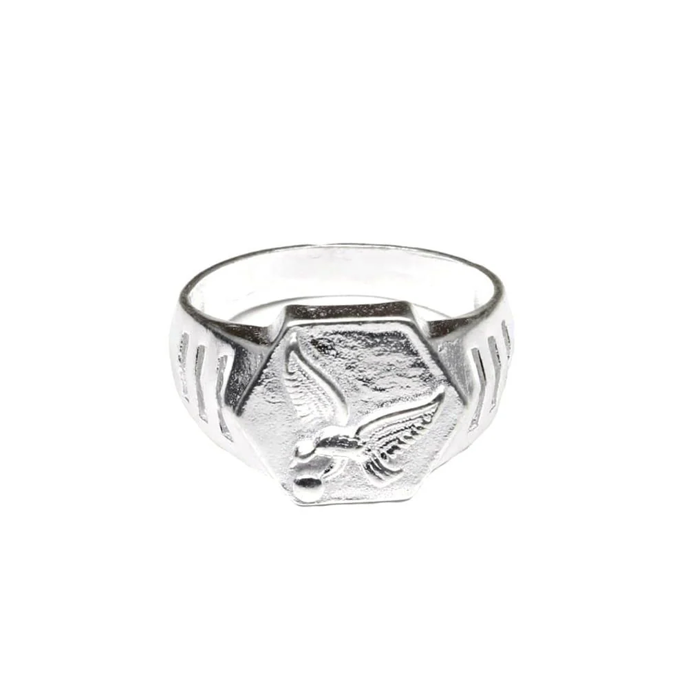 Royal Real Sterling Silver Men's Eagle Signet Ring - Image 2