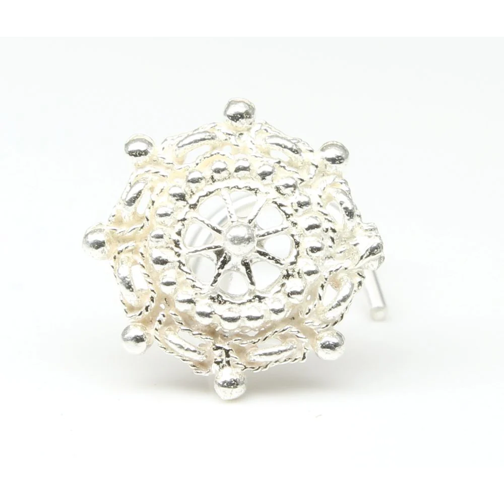 Silver sun chakra design Nose Stud - Image 3