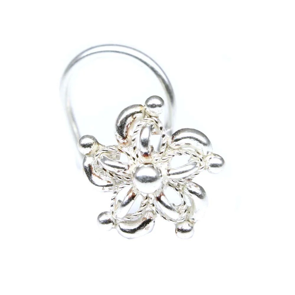 Silver Twisted Style for Pierced Nose