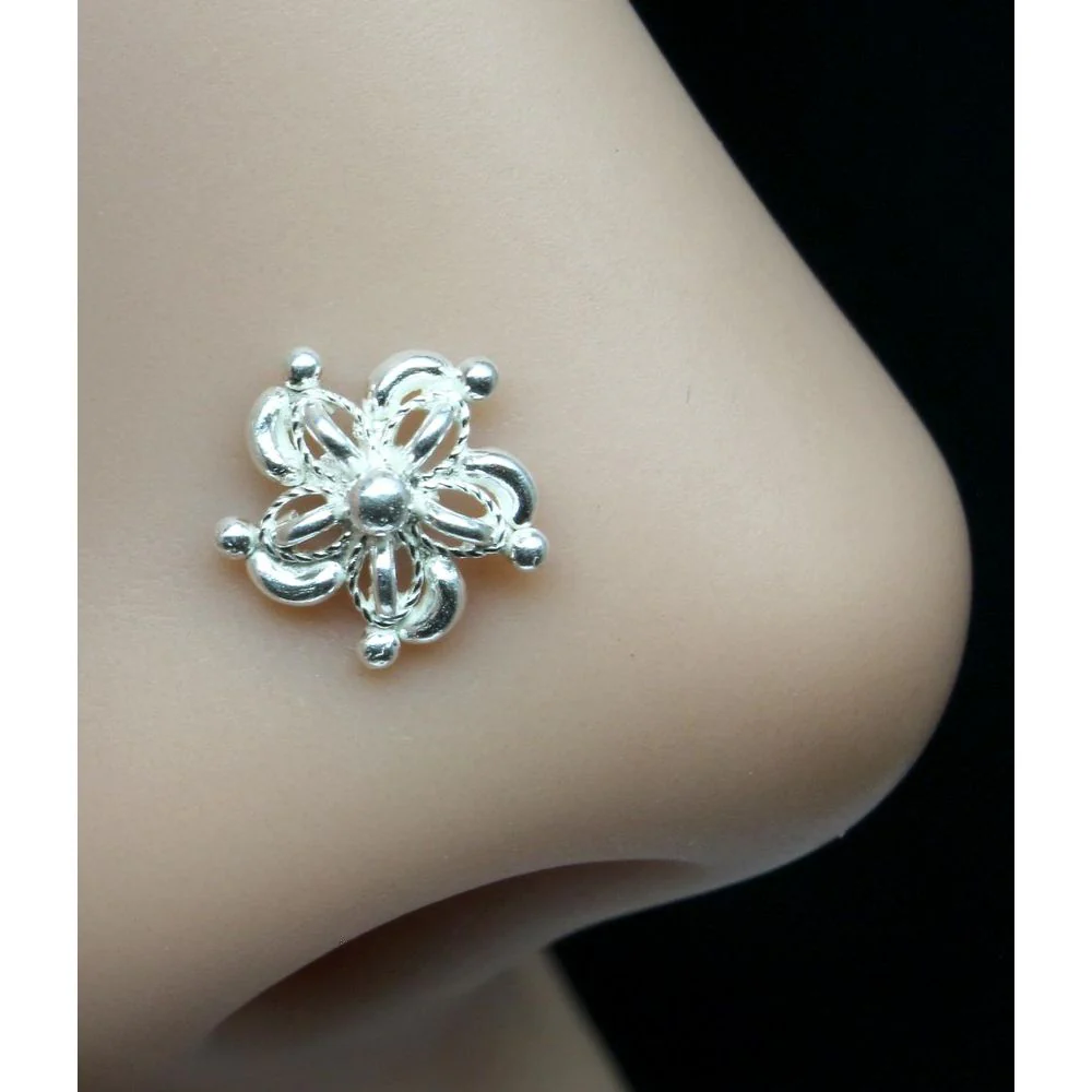 Silver Twisted Style for Pierced Nose - Image 2