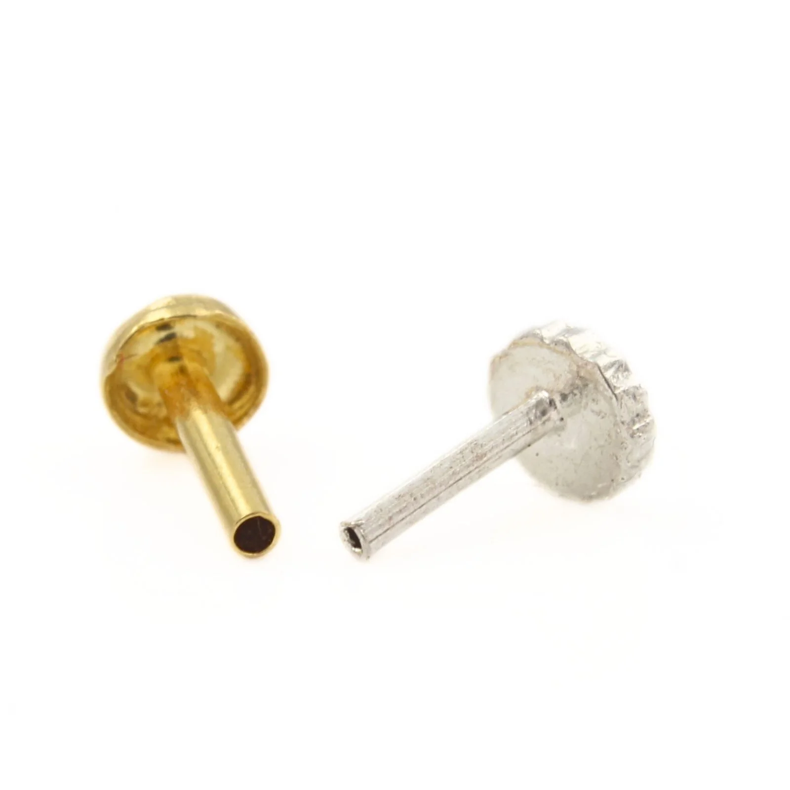 Small 18K Real Gold women Nose stud nose ring Push Pin - Image 4