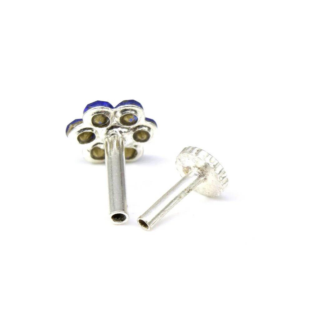 Small silver plated nose stud - Image 3