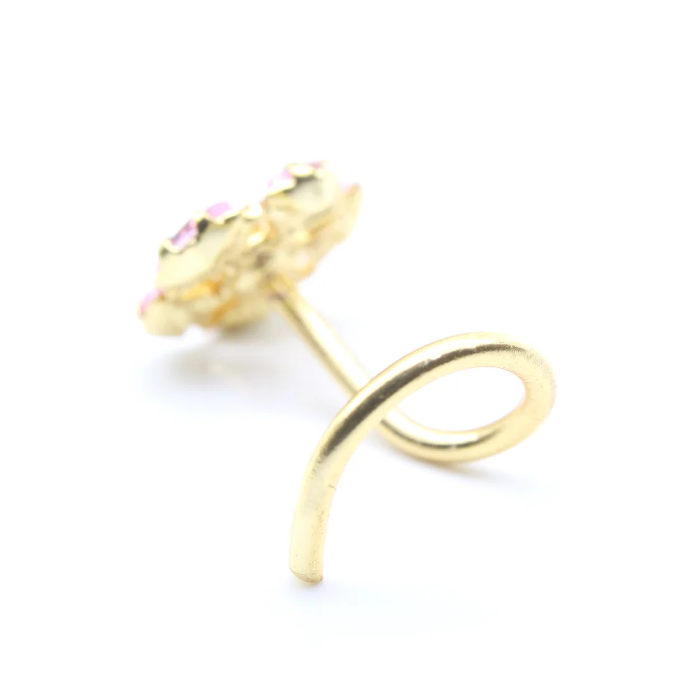Star Flower Style Crock Back  Nose Pin - Image 3