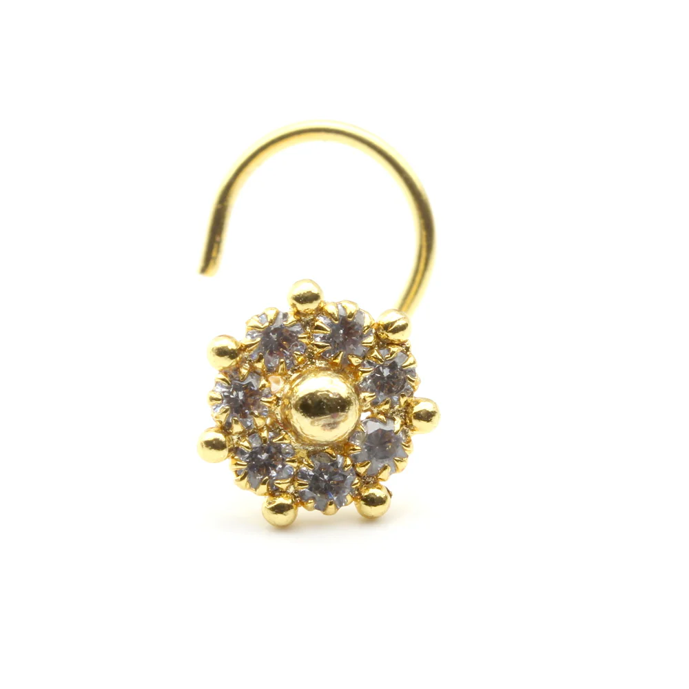 Starburst Gold Plated women Nose Pin - Image 2