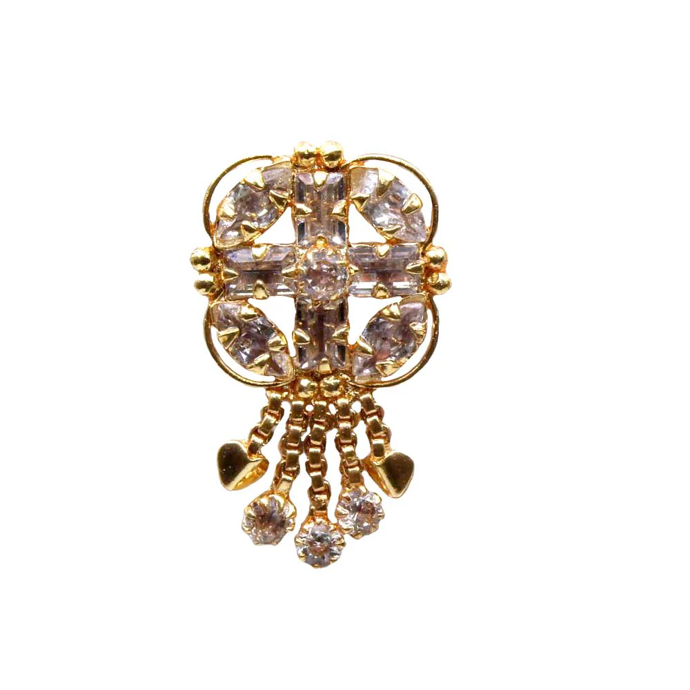 Statement cross design twisted nose pin - Image 2