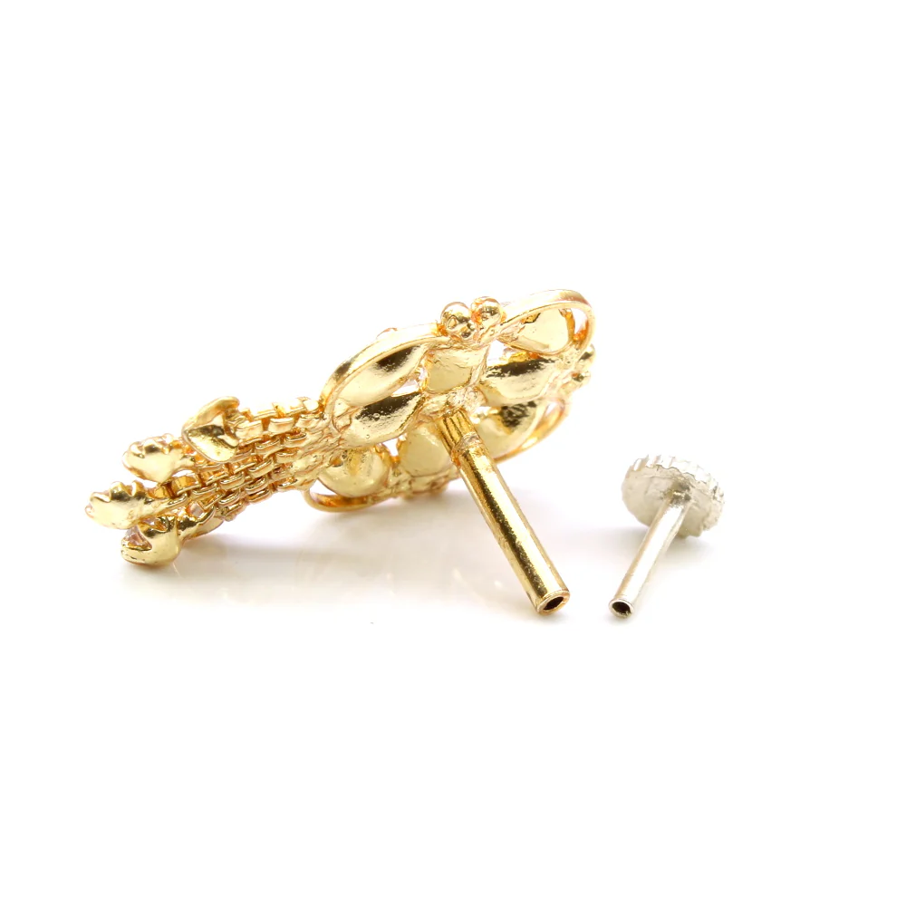 Statement elegant cross design nose pin - Image 3