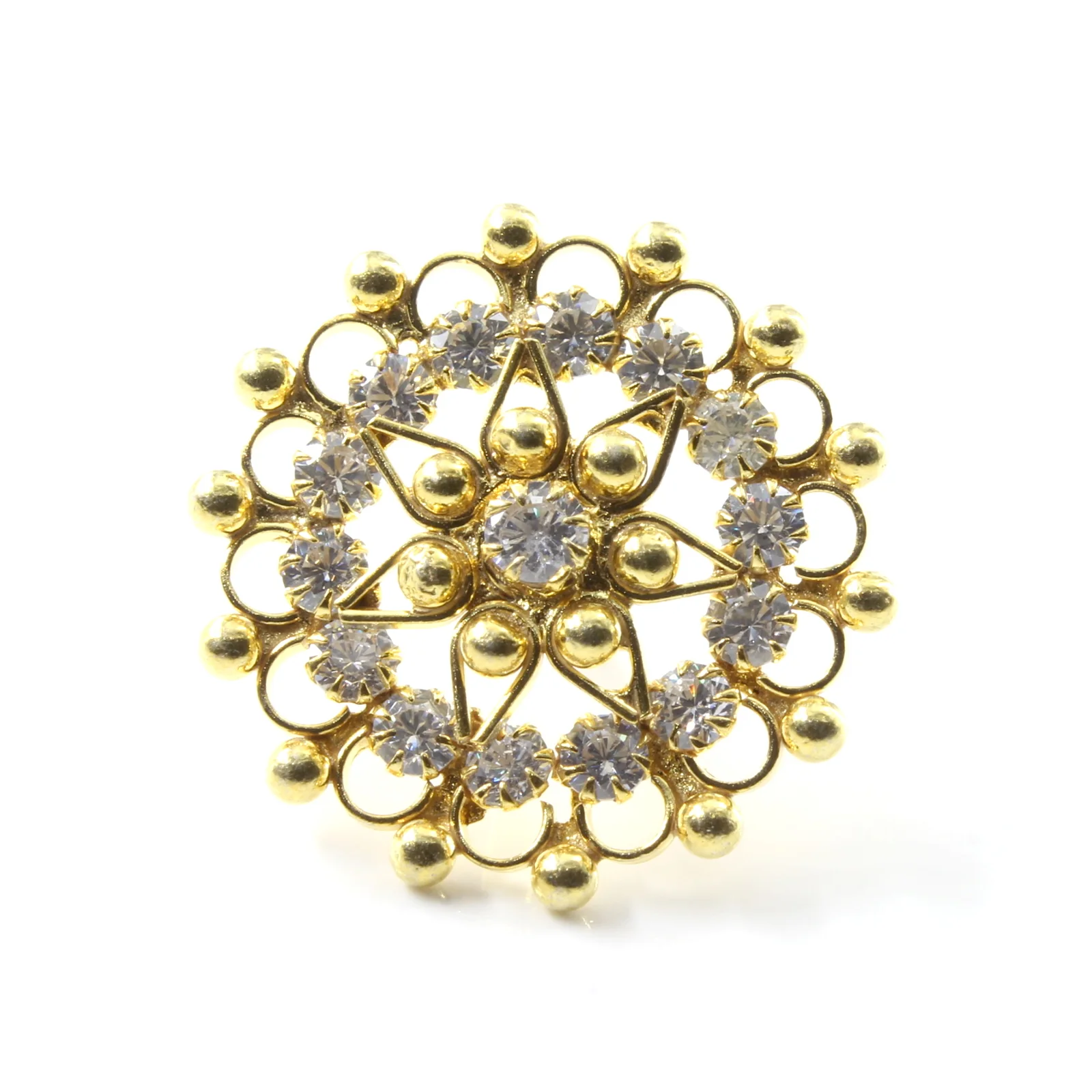 Oversized Gold Finish Silver Nose Piercing - Image 3