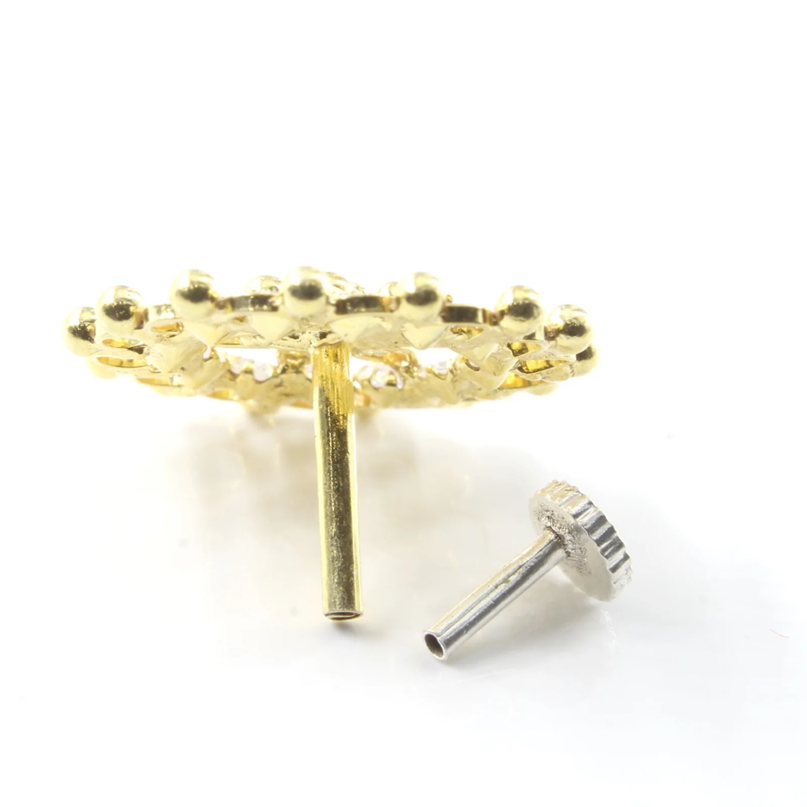 Oversized Gold Finish Silver Nose Piercing - Image 4