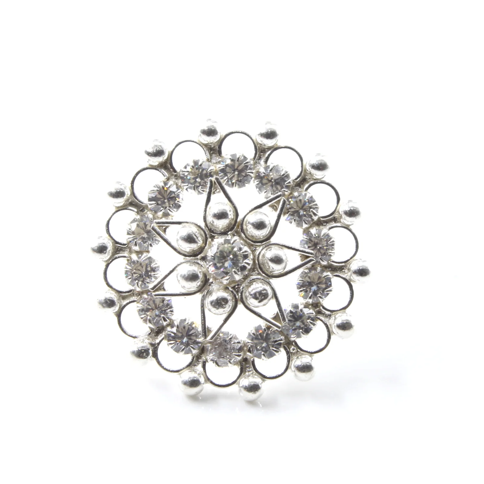 Oversized Gold Finish Silver Nose Piercing - Image 7