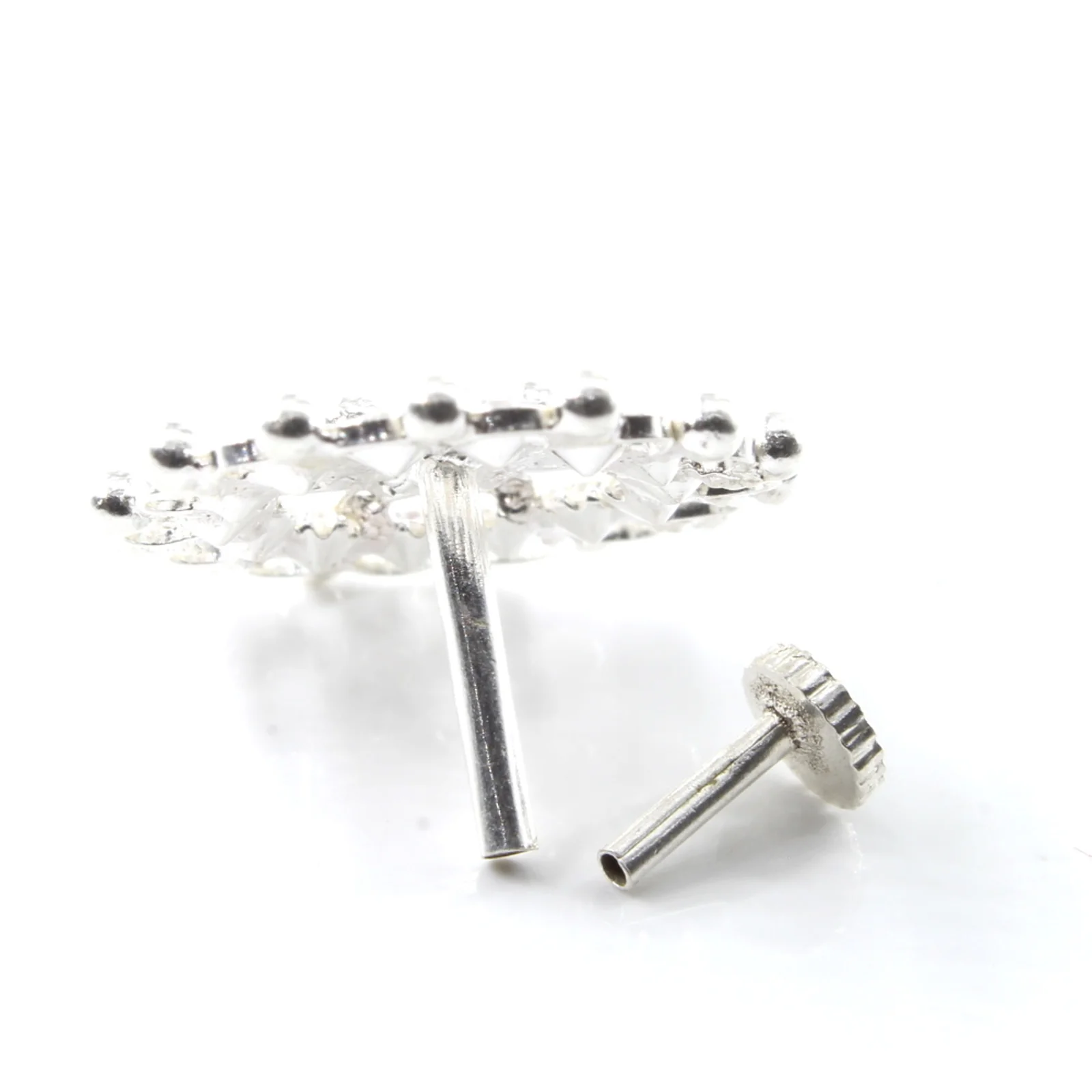 Oversized Gold Finish Silver Nose Piercing - Image 8