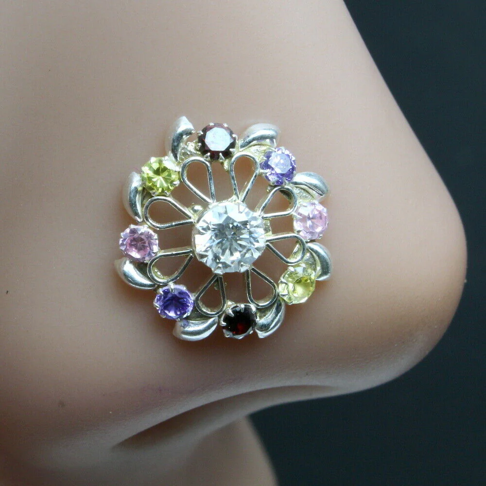 Statement Silver Nose Stud for Women - Image 2