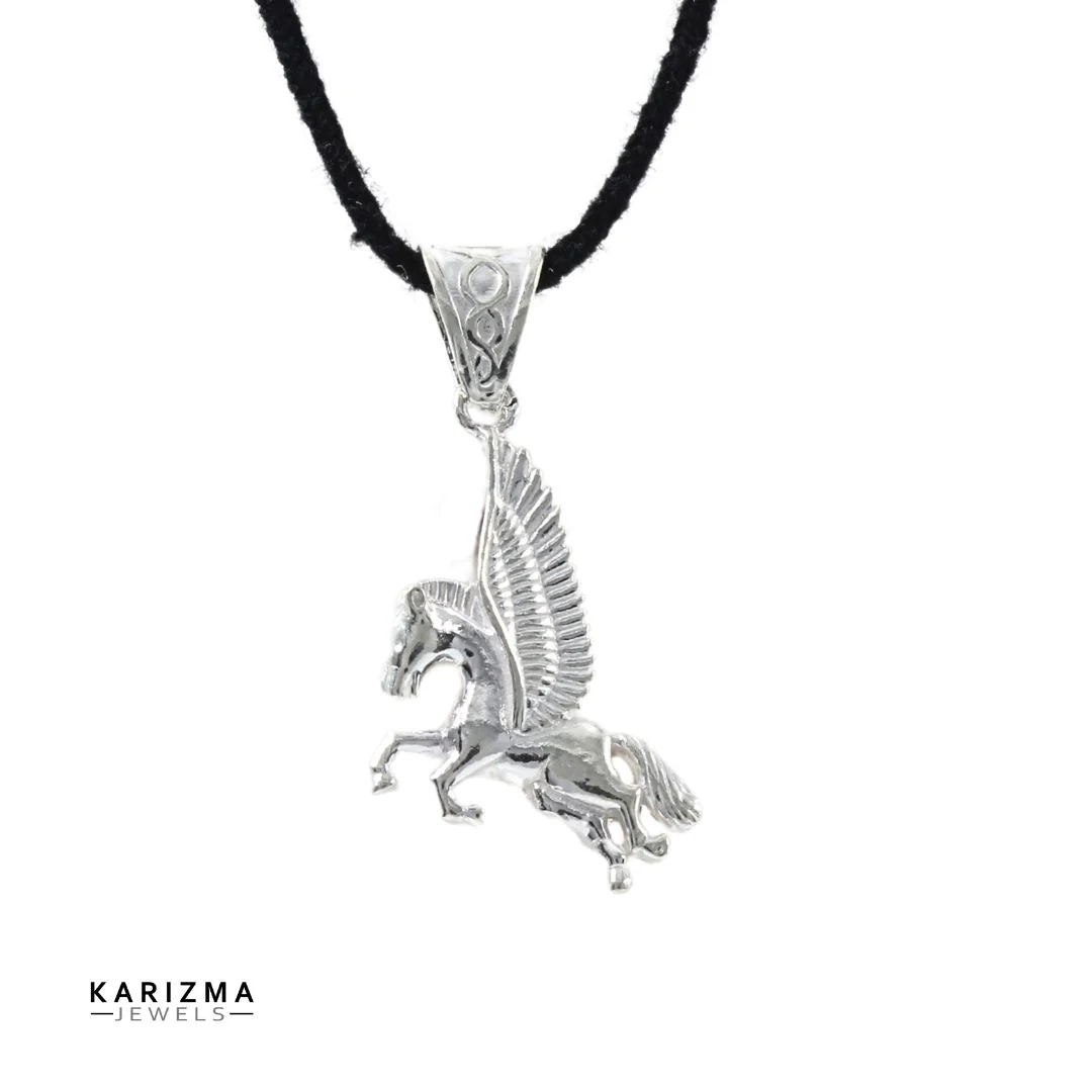 Sterling Silver horse unicorn design unisex pendant