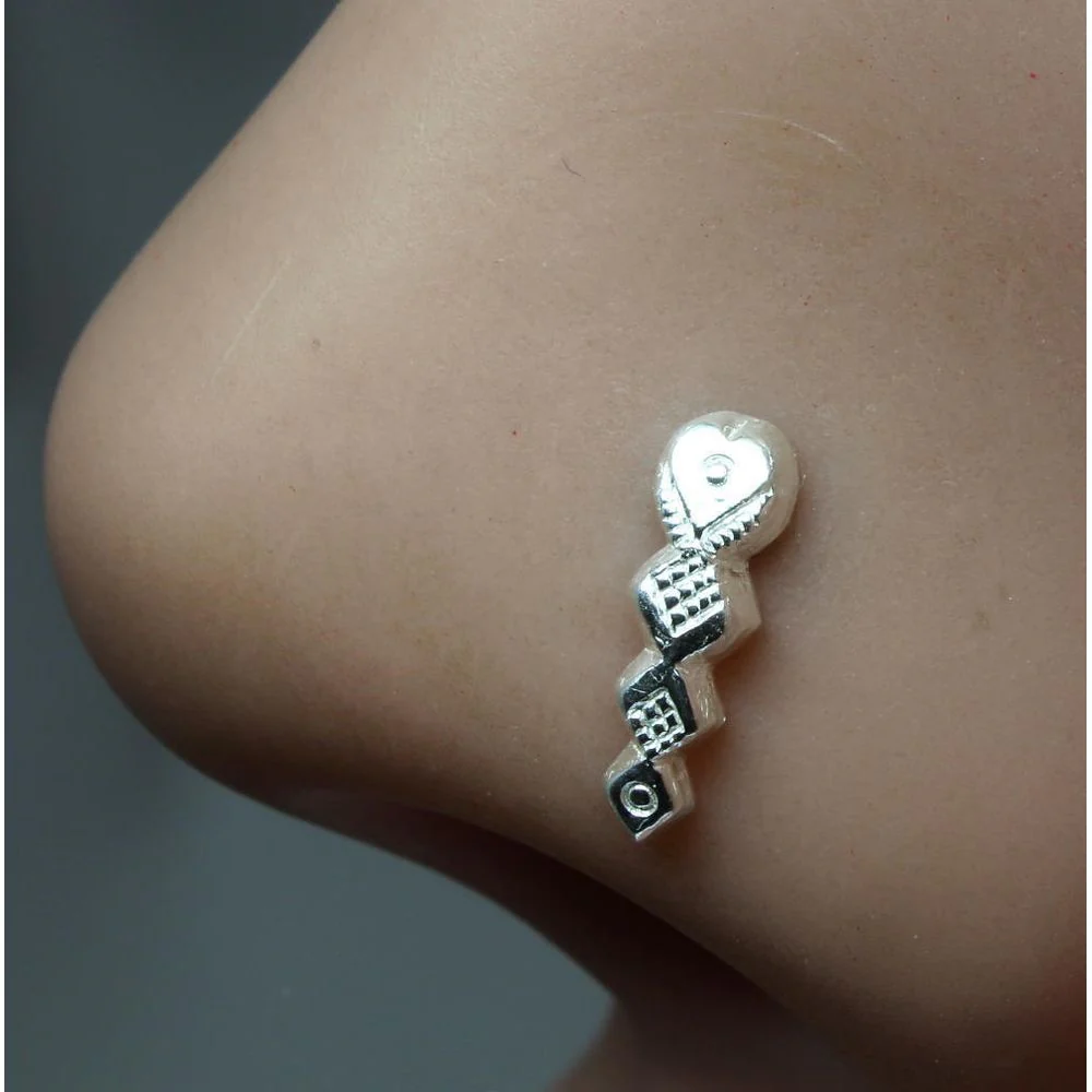 Sterling Silver stacked Nose Body Piercing - Image 2
