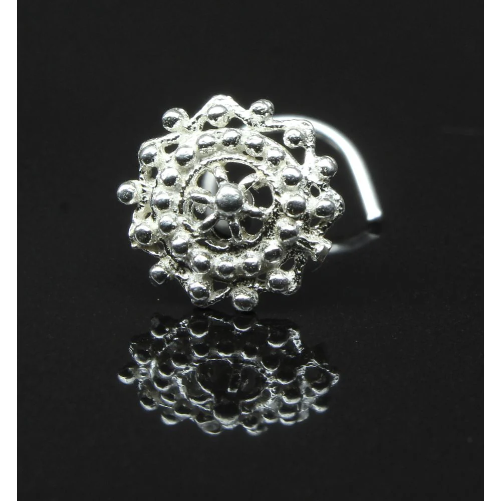Sterling Silver Sun flower design Nose piercing - Image 2