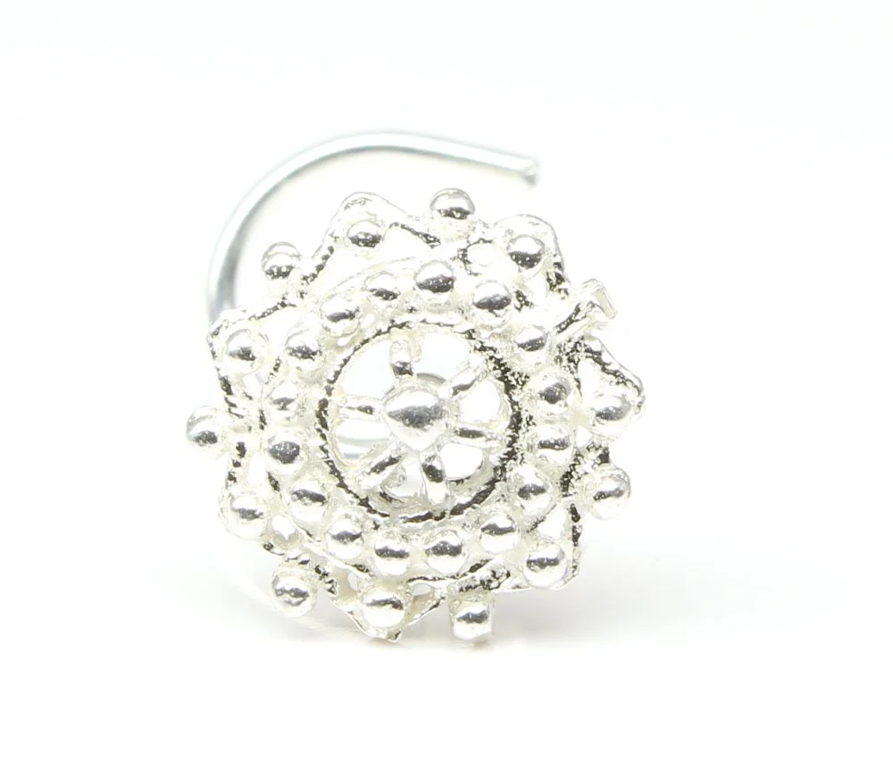 Sterling Silver Sun flower design Nose piercing - Image 4
