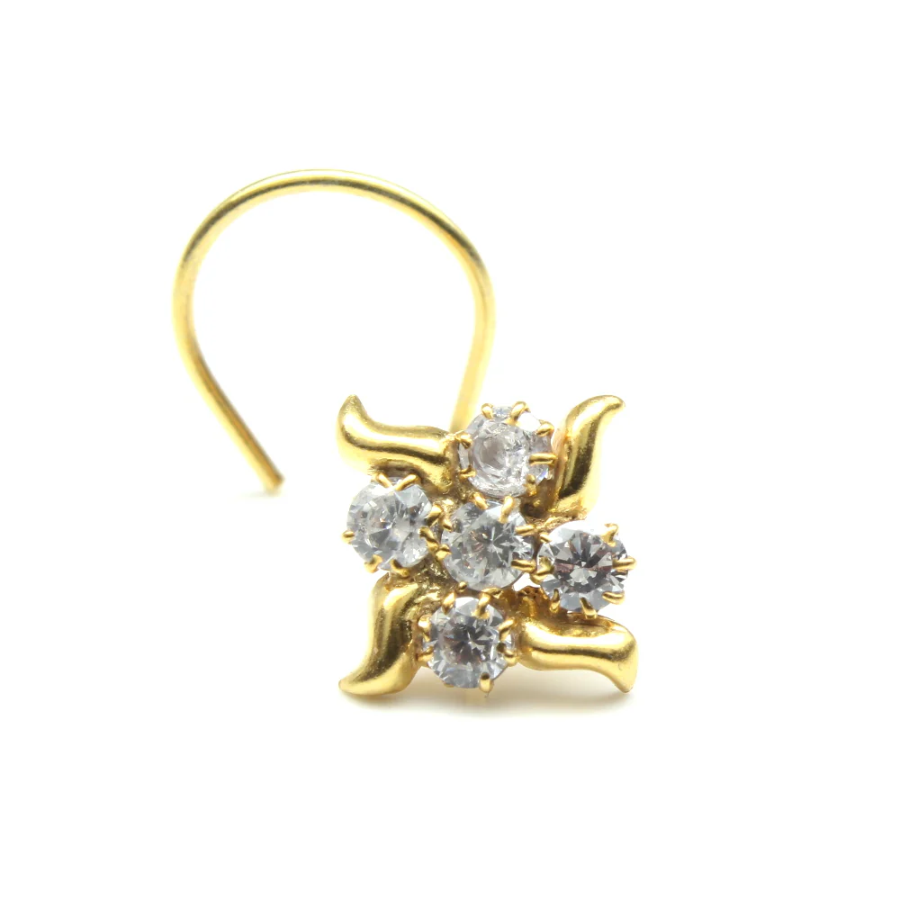 Stunning Floral Seven stone Nose pin - Image 3