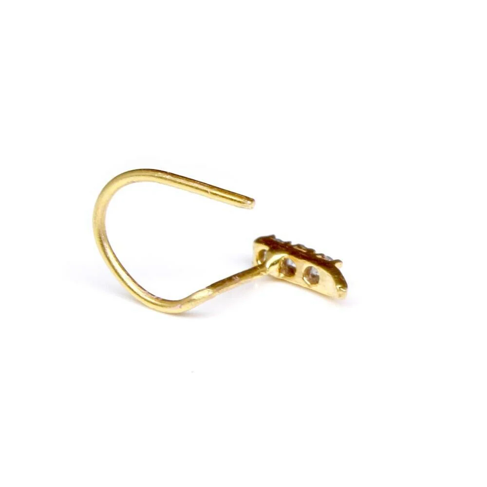 Three-stone L bend nose pin - Image 3