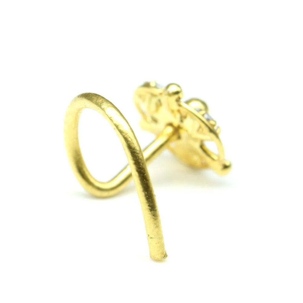 Three-stone or tri-floral nose pin - Image 3