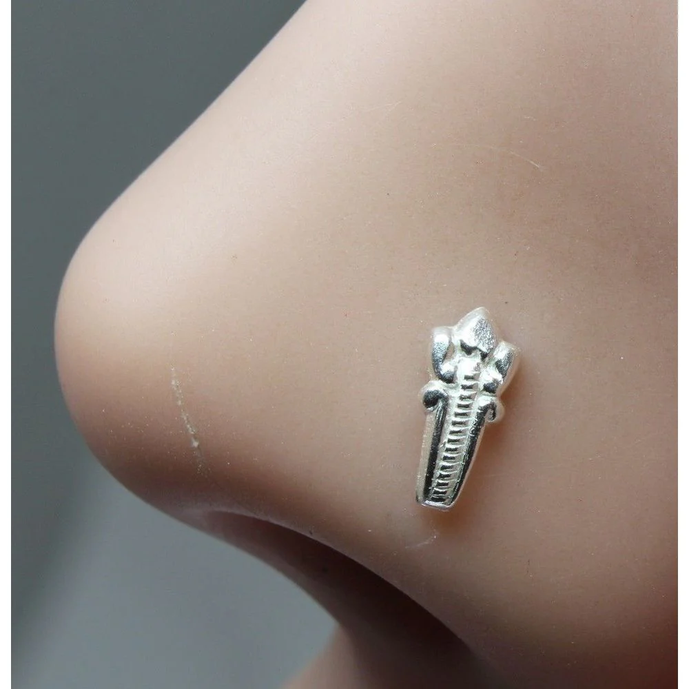 Traditional Indian jewelry Silver nose stud - Image 2