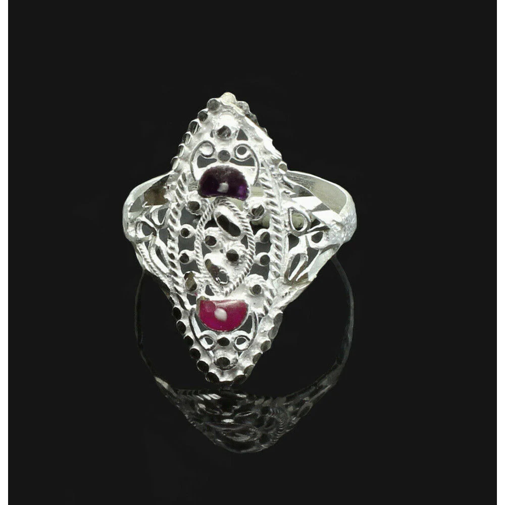 Traditional Long Ship Pattern 925 Silver Ring