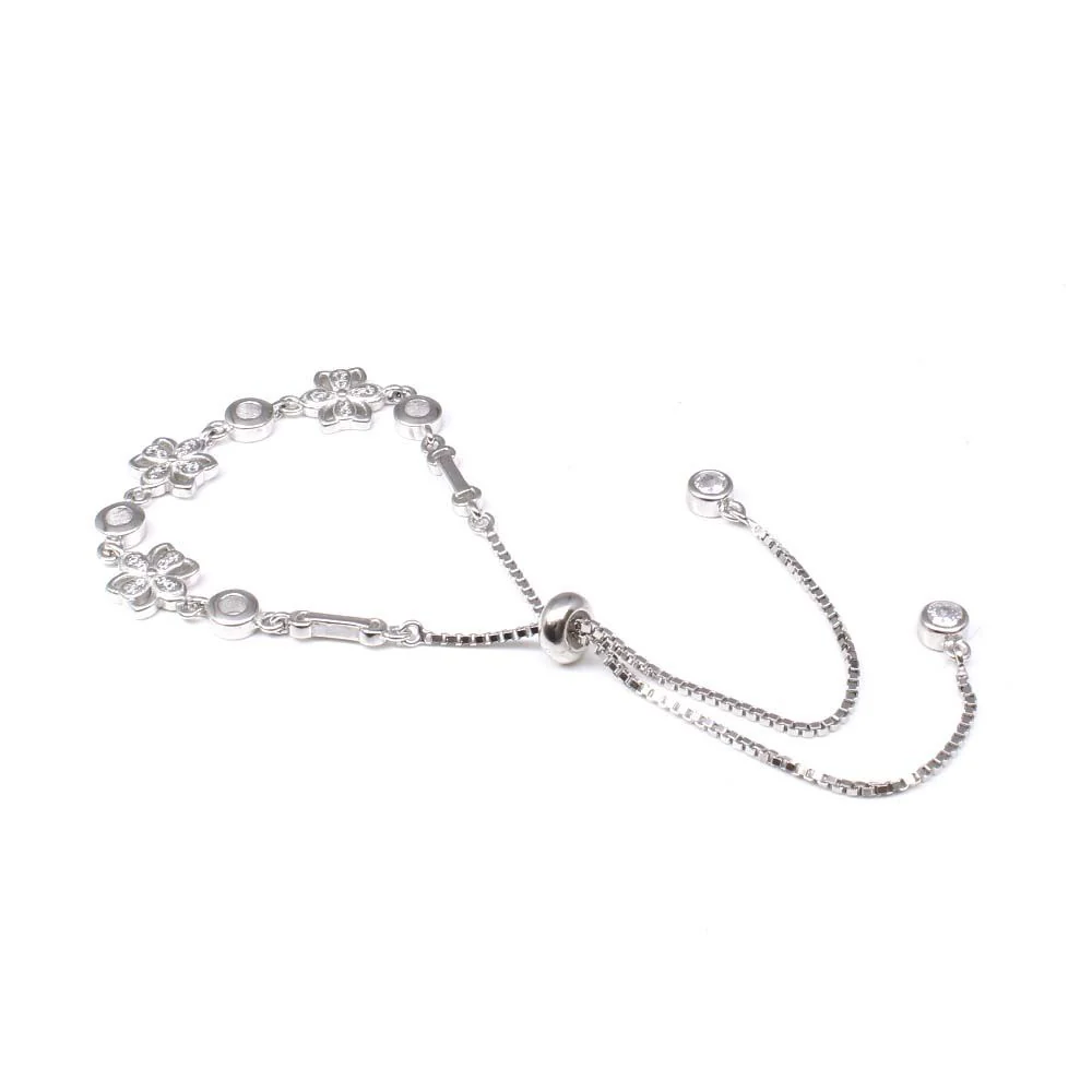 Trendy CZ 925 Sterling Silver Beautiful Bracelet for Girls in platinum finish - Image 3