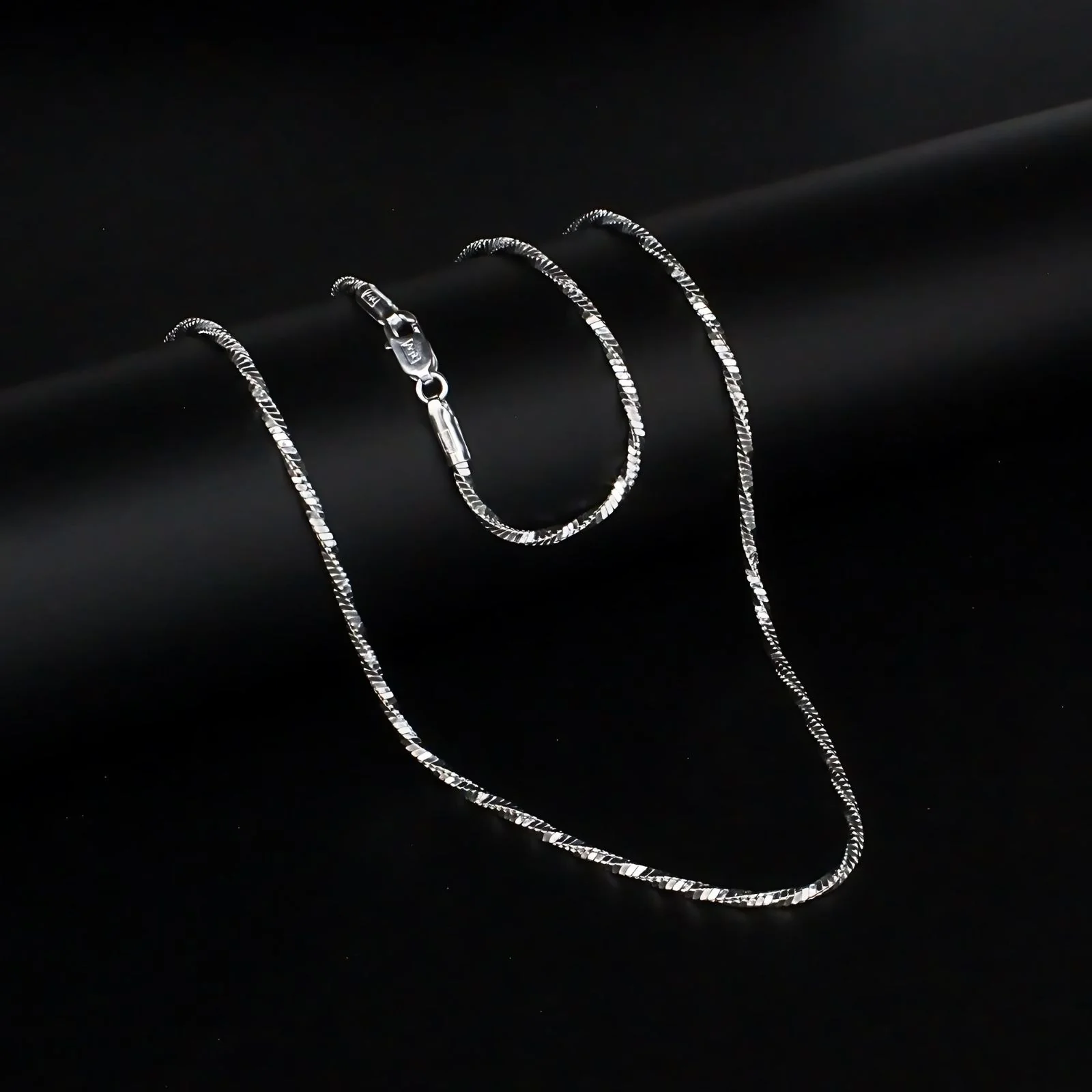 Trendy Real 925 Silver Unisex Neck Chain 18"