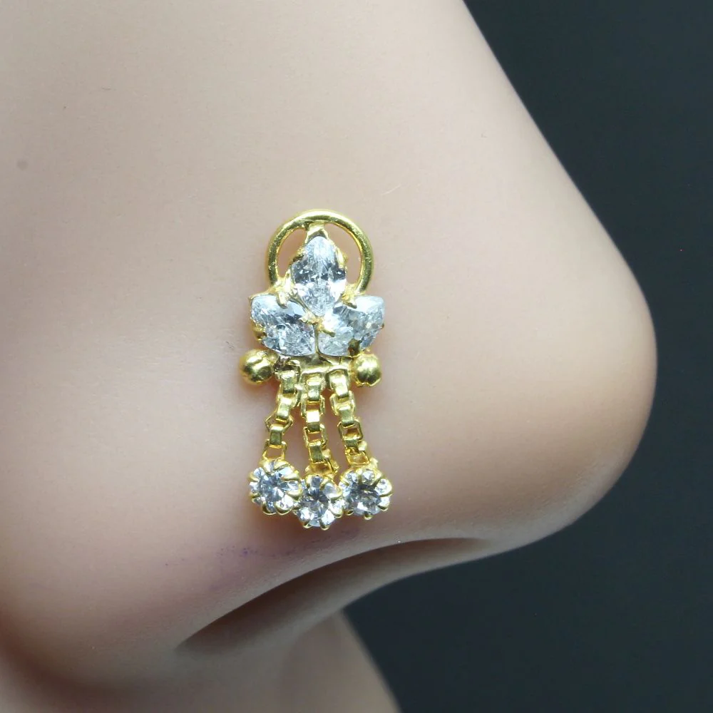 Triangle drop/dangling nose stud
