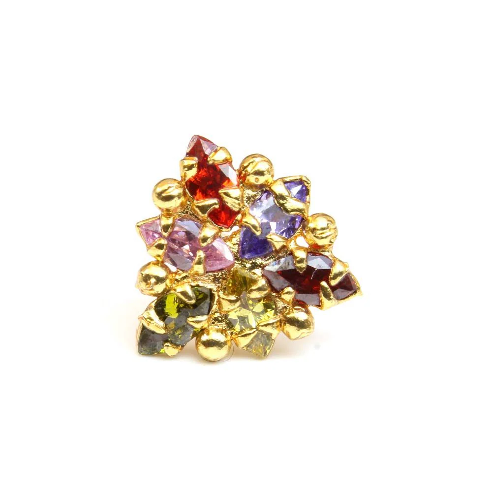 Triangle style Multi CZ nose stud - Image 2