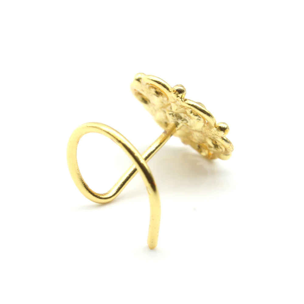 Twisted floral cluster Nose pin for piercing - Image 3