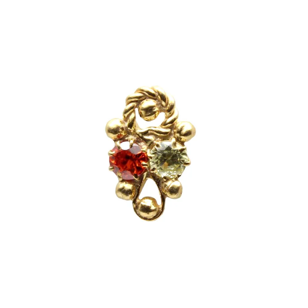 Twisted metal design CZ Nose Pin - Image 10