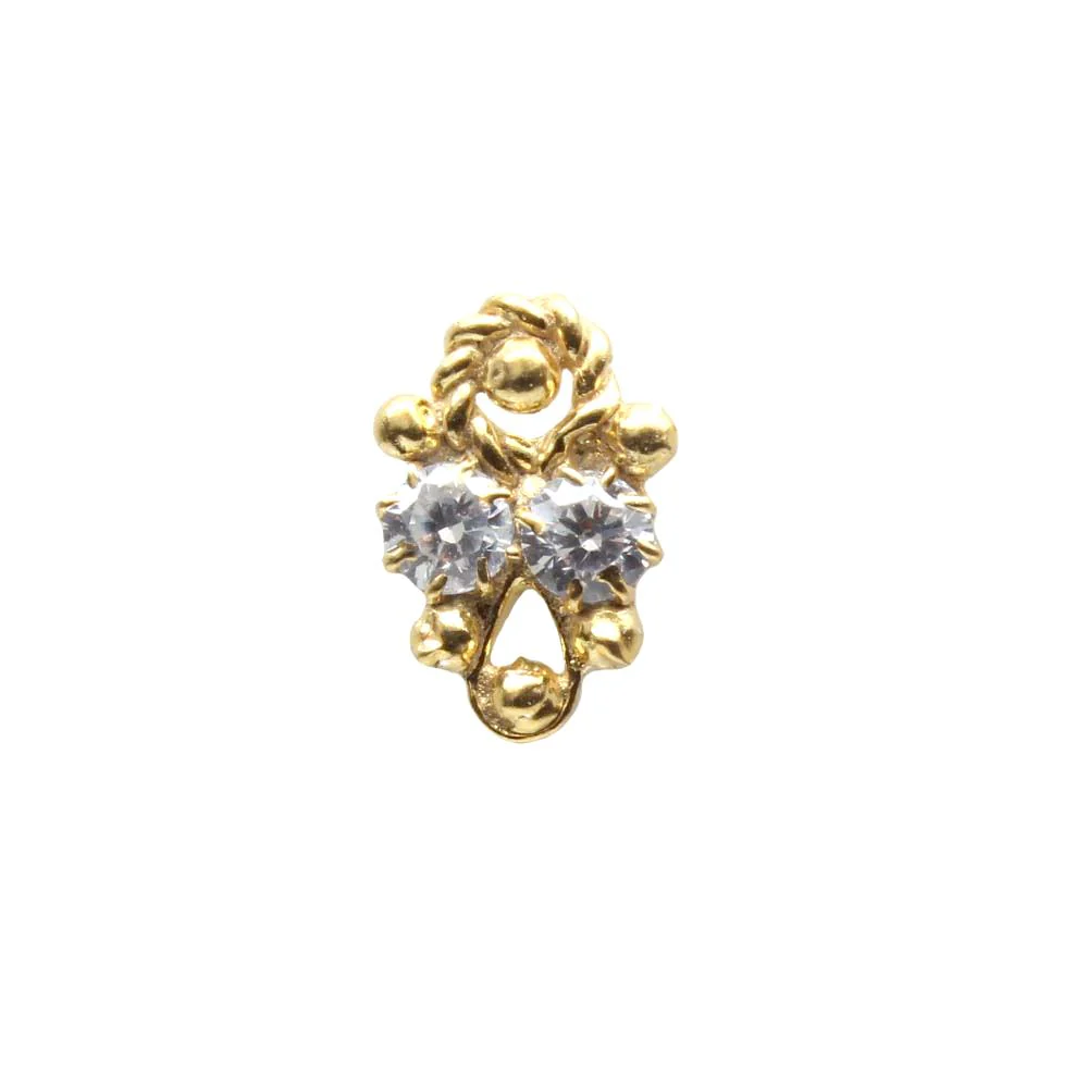 Twisted metal design CZ Nose Pin - Image 2