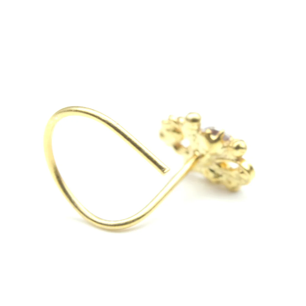 Twisted metal design CZ Nose Pin - Image 3